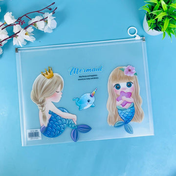 Dinosaur and Mermaid A4 Zip Folder for Kids Zip folders | Random Design