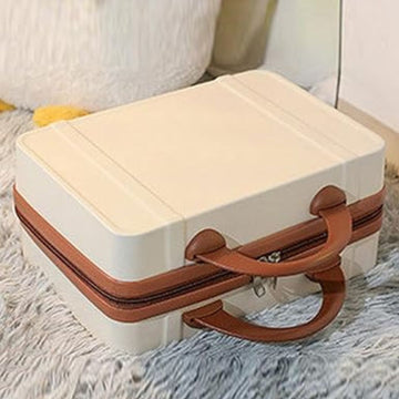 Rectangle Shaped Portable Luggage Suitcase Organizer (Off White)