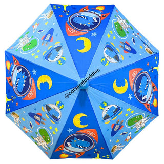 Premium Quality Printed Umbrella For Kids (Space Dino)