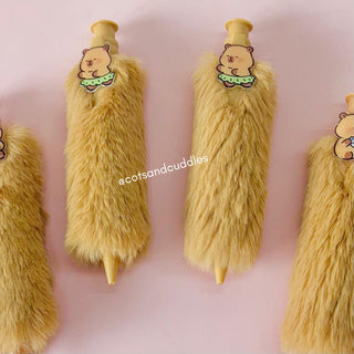 Soft Fur Capybara Design Pen for Kids (1pc)