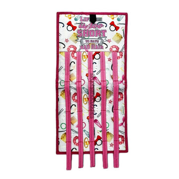 Hanging Hair Accessories Organizer: Compact and Convenient Storage Solution with Pockets and Hair Clip Section (Life Is Too Short)