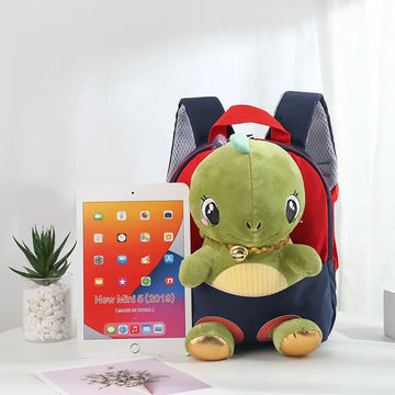 Cute Dino Theme Soft Plush Backpack for Kids