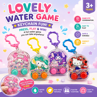 Kawaii Water Game Keychain — My Melody & Cinnamoroll