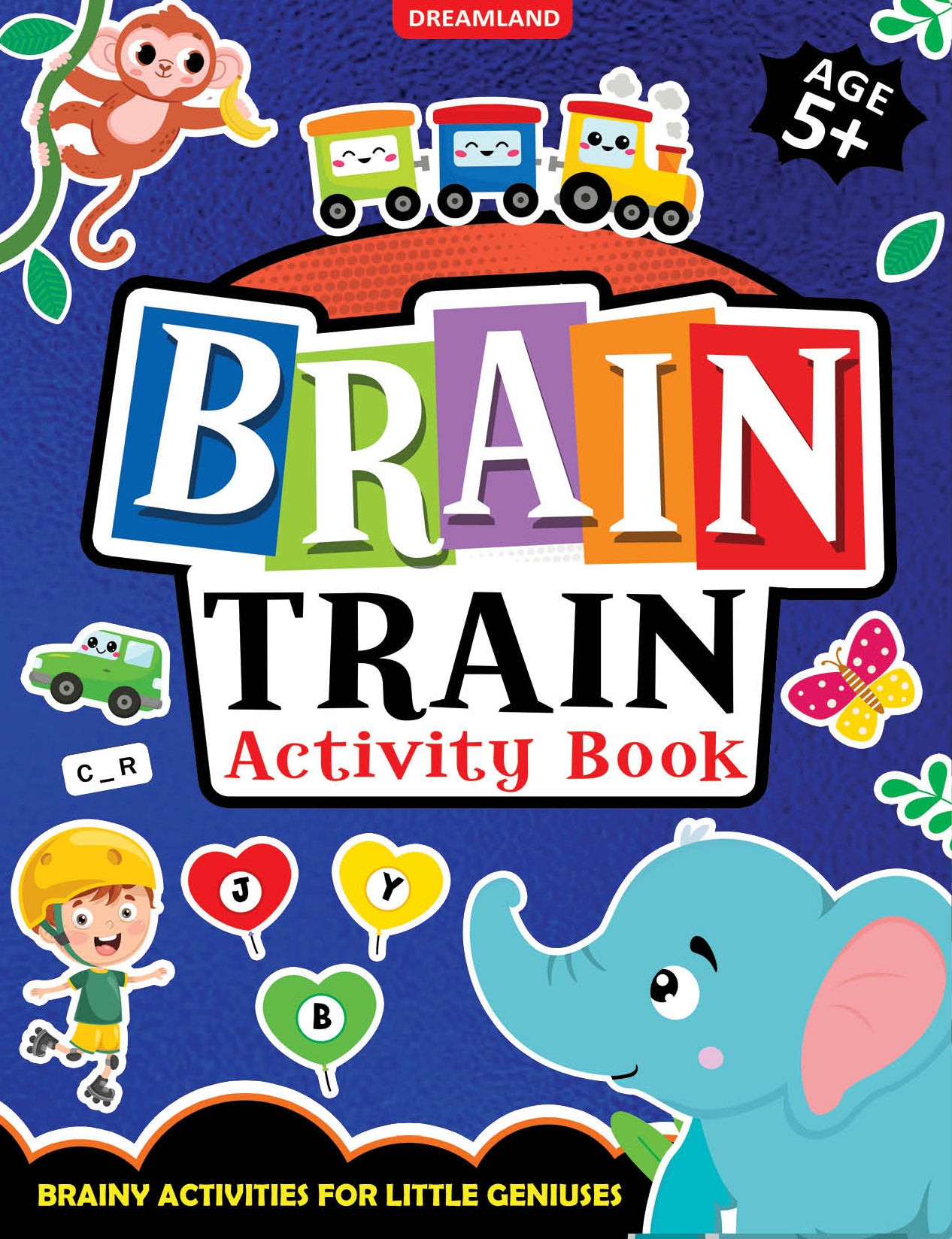 Brain Train Activity Book for Kids Age 5+ – With Colouring Pages, Mazes, Puzzles and Word searches Activities