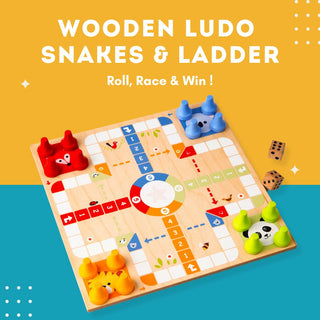 Cots and Cuddles Wooden Ludo and Snake & Ladder for kids