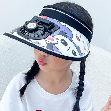 Stay Cool and Stylish with our Animal-Themed Summer Sun Visor Cap: Adjustable Strap and Built-in Fan
