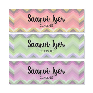 Waterproof Name Labels - Zig Zag vibes - Pack of 90 labels - (PREPAID ONLY)