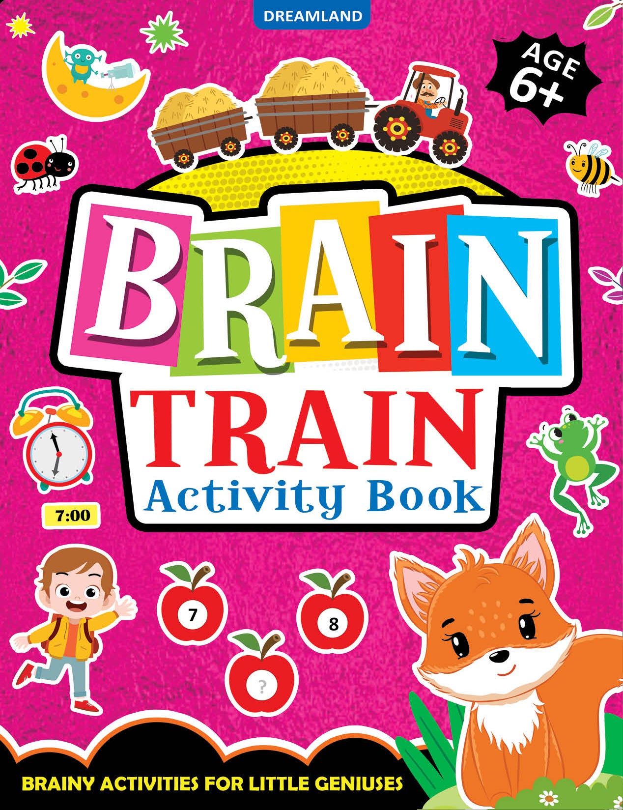 Brain Train Activity Book for Kids Age 6+ – With Colouring Pages, Mazes, Puzzles and Word searches Activities