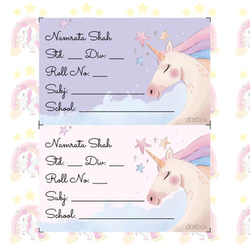 School Book Label - Unicorn - Pack of 36 labels (PREPAID ONLY)