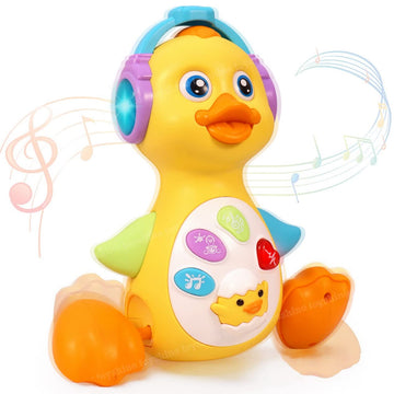 Interactive Musical Duck Baby Toy: Waddling Movement, Lights, and Early Learning Fun