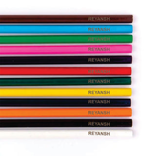 Personalised Name Color Pencils - Pack of 12 (PREPAID ONLY)
