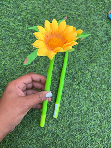 Cute Small Sunflower Floppy Pen - (Pack Of 1)
