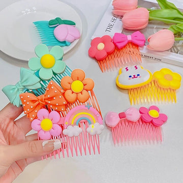Enchanting Elegance: Girls' Baby Cartoon Hairpin Flower Hair Comb Hair Clip