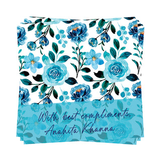 Gift Tags Square - Petals in blue (PREPAID ONLY)