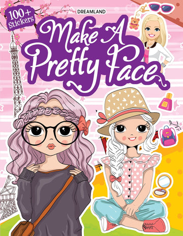 Make A Pretty Face with 160+ Stickers- Colouring and Sticker Activity Book for Kids Age 3 -6 years