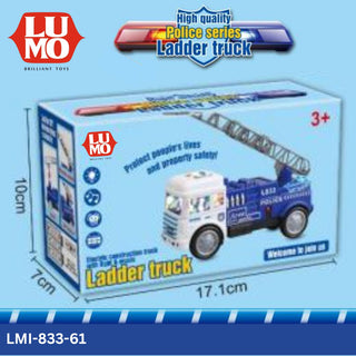 2-in-1 Police & Fire Control Ladder Truck Light & Sound Toy for Kids