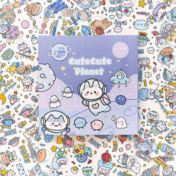 100 Sheets Set of Cute Planet Journal Stickers