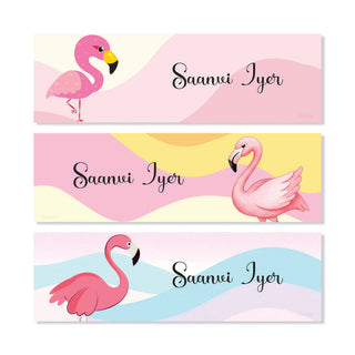 Waterproof Name Labels - Flamingo Dreams - Pack of 90 labels - (PREPAID ONLY)