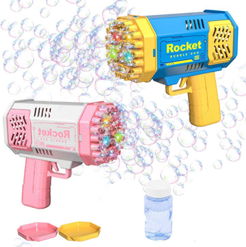 Bubble Machine Gun with 40 Holes, 1 Liquid Bottles for Kids