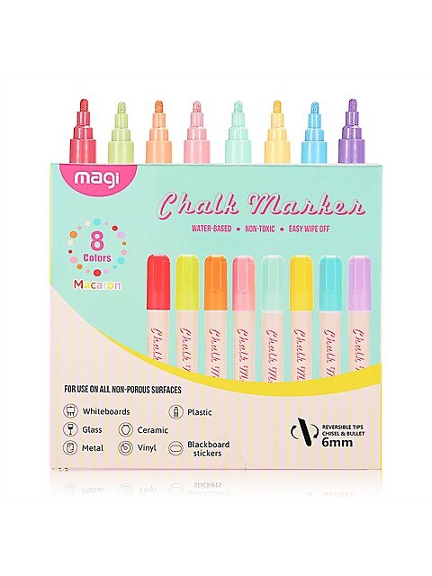 CUHIOY Pastel Chalk Markers for Blackboard, 8 Colour Liquid Dry
