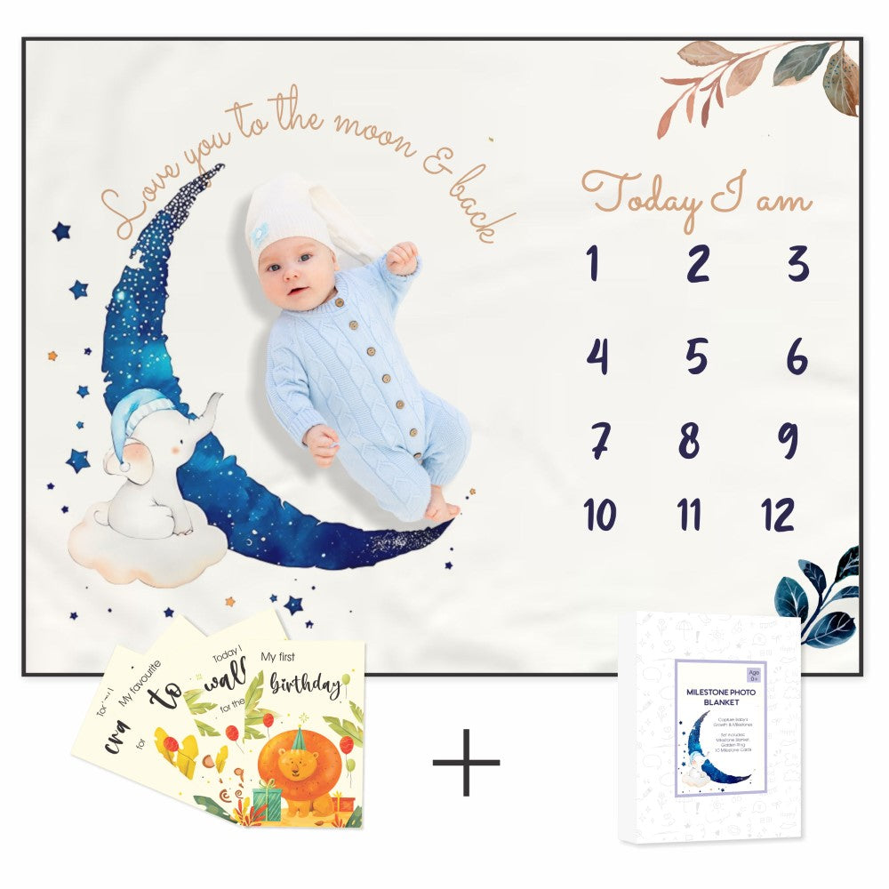Baby Milestone Blanket Moon Love – Cots and Cuddles
