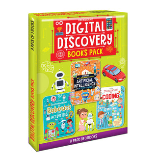 Digital Discovery Books Pack-A Set of 3 Books - Artificial Intelligence, Robotics and Coding |  With Fun Facts and Activities for Kids Age 6- 14 Years