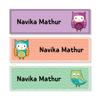 Waterproof Name Labels - Little Hoots - Pack of 90 labels - (PREPAID ONLY)