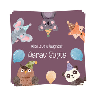 Gift Tags Square - Animal Party (PREPAID ONLY)
