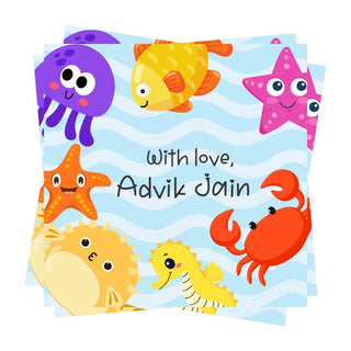 Gift Tags Square - Ocean Friends (PREPAID ONLY)