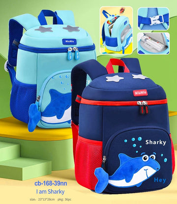 shark design backpack for kids