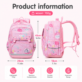 Dream Big Unicorn Kids Backpack with Pencil Case | Ergonomic School Bag for Girls (3+ Years)