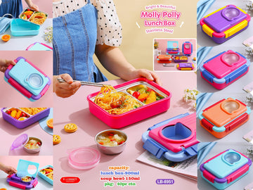 5-Compartment 900ml Lunch Box with Cutlery and 150ml Bowl: Your Stylish, Eco-Friendly Meal Solution