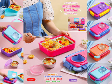 Lunch Box For Adults, 1200ml Kids Bento Box With 3 Comments, Leak