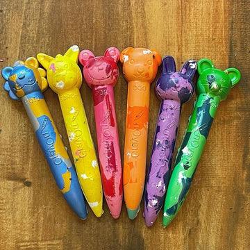 Animal Stick Marbled Design Crayons Set