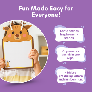 Pack of 3 | Cots and Cuddles Christmas Design Write and Wipe Board for Kids