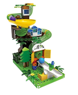 Colorful Marble Run 191pc Building Blocks Toy with Spiral Tracks, Rolling Balls & Forest Funland