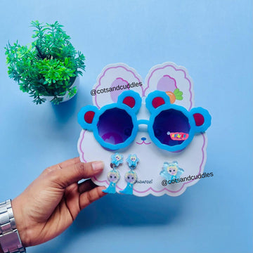 Bear Design Sunglasses with Cute Ring and Earclip