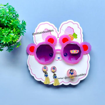 Bear Design Sunglasses with Cute Ring and Earclip