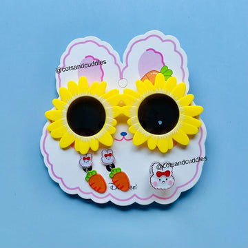 Flower Design Sunglasses with Cute Ring and Earclip