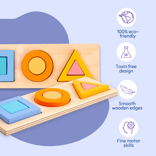 Wooden Shape and Size Learning Board