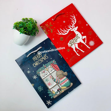Christmas Theme Paper Bags (23.5x16.5x8cm) (Pack of 5)