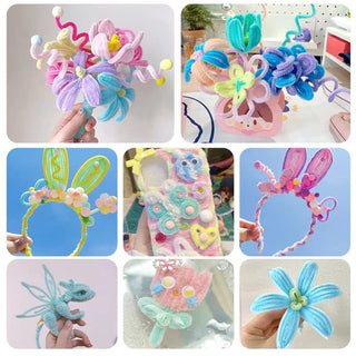 20-Piece Colorful Pipe Cleaner Flexible Wired Twisting Sticks for Multipurpose and DIY Crafts & Decorations