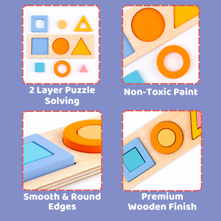 Wooden Shape and Size Learning Board