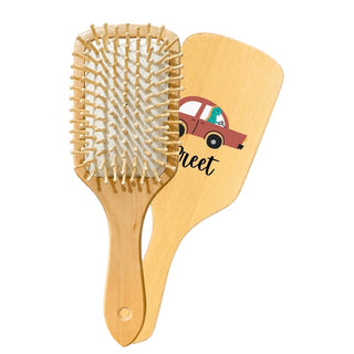 Personalized Wooden Hair Brush for Kids - Car (PREPAID ONLY)
