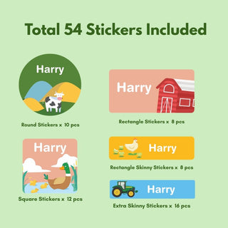 Personalized Name Labels Combo - Barn Buddies - Pack of 54 (PREPAID ORDER)