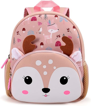 Cute Reindeer Soft Plush Backpack  with Front Pocket for Kids
