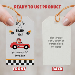 Personalized Thank You Tags for Return Gifts - City Racer - (18pcs) (PREPAID ONLY)