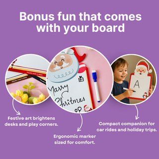 Pack of 3 | Cots and Cuddles Christmas Design Write and Wipe Board for Kids