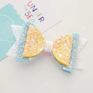 Sparkly Glitter Bow Hair Clips For Kids 1pc