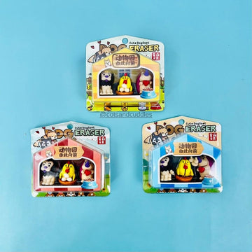 3D Baby Animal Shape Erasers for Kids (Pack of 3)